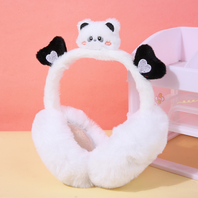 Panda γούνινα καπάκια αυτιών — πτυσσόμενα για το χειμώνα, για ενήλικες γυναίκες