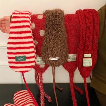 Protecții de urechi tricotate cu fular pentru gât – pentru femei, pliabile, versatile, protecție pentru urechi de iarnă