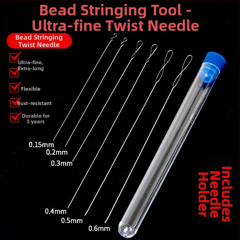 Aifsa karoliukų adata — ilga apsivijusi adata perloms ir kristalams, rankų darbo DIY įrankių rinkinys