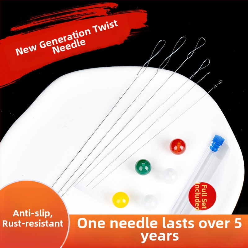 Aifsa ihla na koráliky — dlhá otočná ihla pre perly a krištáľ, sada nástrojov na navliekanie DIY, ručne vyrobený