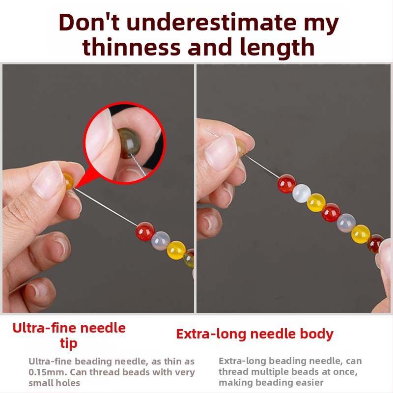 Aifsa ihla na koráliky — dlhá otočná ihla pre perly a krištáľ, sada nástrojov na navliekanie DIY, ručne vyrobený