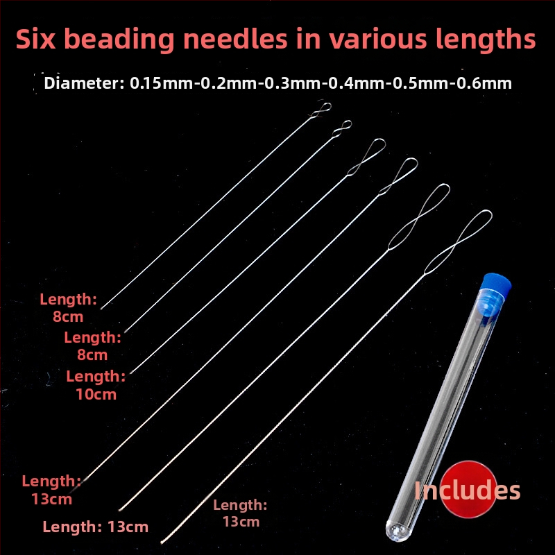 Aifsa karoliukų adata — ilga apsivijusi adata perloms ir kristalams, rankų darbo DIY įrankių rinkinys