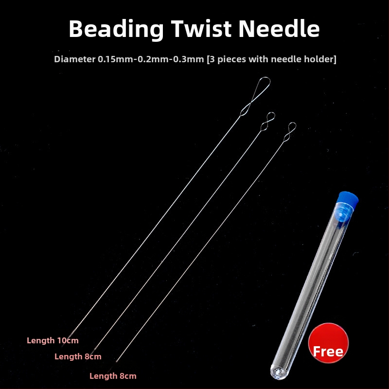 Aifsa karoliukų adata — ilga apsivijusi adata perloms ir kristalams, rankų darbo DIY įrankių rinkinys