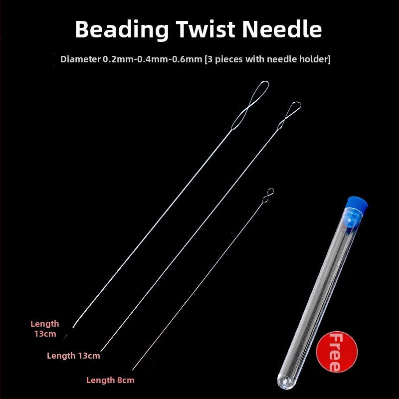 Aifsa karoliukų adata — ilga apsivijusi adata perloms ir kristalams, rankų darbo DIY įrankių rinkinys