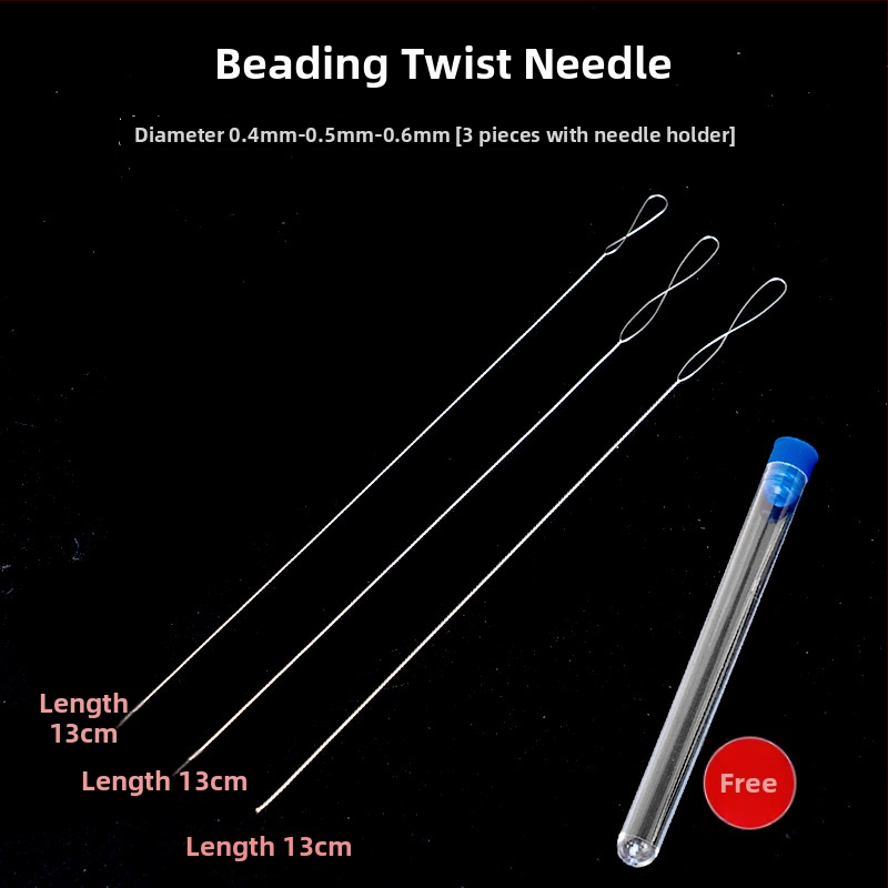 Aifsa karoliukų adata — ilga apsivijusi adata perloms ir kristalams, rankų darbo DIY įrankių rinkinys