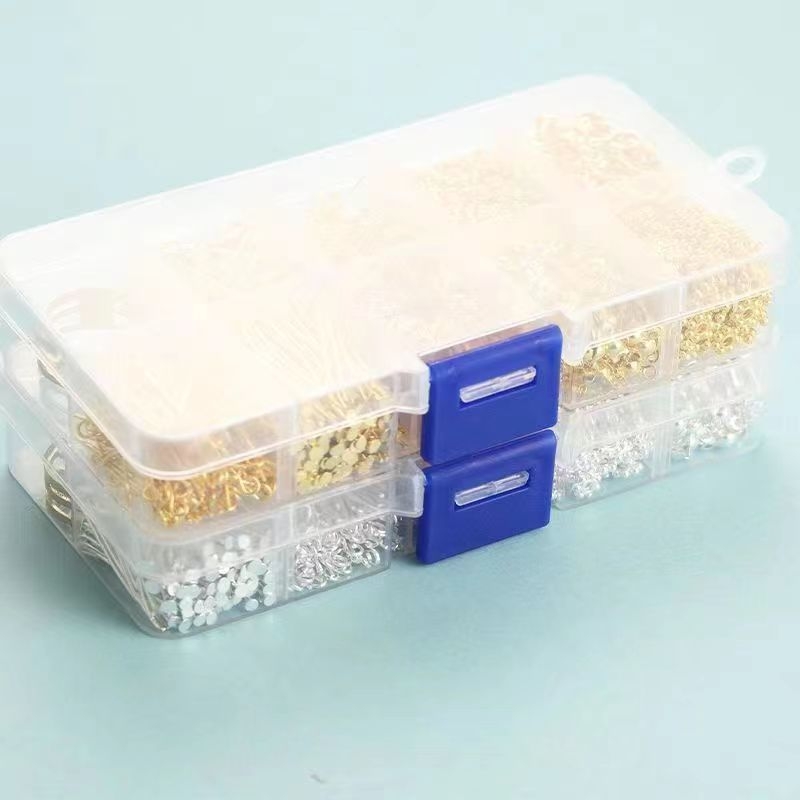 DIY rotaslietu izstrādes komplekts ar atveramiem gredzeniem, T-piniem, Lobster clasp, pozicionēšanas pērlītes, 9-formas adatu