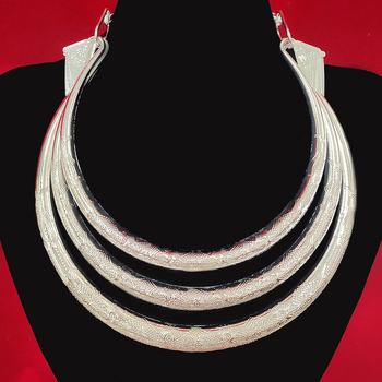 Vėrinys, Miao etninio stiliaus, geometrijškas cinko lydinio pakabukas, daugiasluoksnė susukta grandinė, moterims