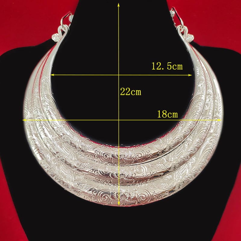 Vėrinys, Miao etninio stiliaus, geometrijškas cinko lydinio pakabukas, daugiasluoksnė susukta grandinė, moterims