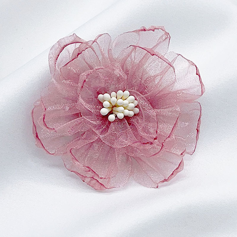 Tekstilni dodaci — organza cvijet, ručno izrađen, cvjetni motiv, korejski stil, za kosu i ukrašavanje odjeće