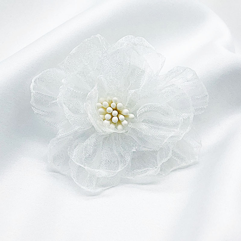 Tekstilni dodaci — organza cvijet, ručno izrađen, cvjetni motiv, korejski stil, za kosu i ukrašavanje odjeće