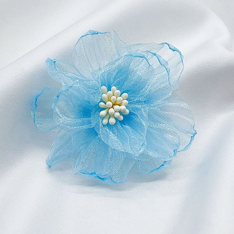 Tekstilni dodaci — organza cvijet, ručno izrađen, cvjetni motiv, korejski stil, za kosu i ukrašavanje odjeće
