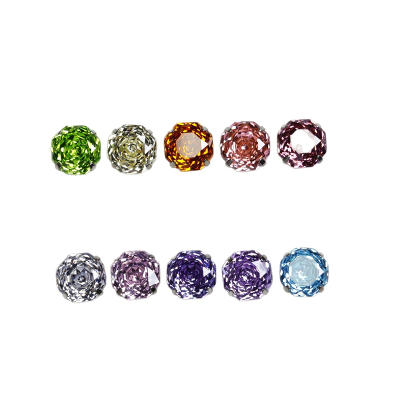 G23 titániumötvözetű geometriai formájú fülbevaló cirkón díszítéssel, titan fülpálcával