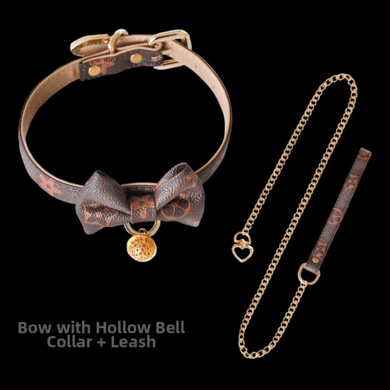 Unisex choker su varpeliu, PU medžiaga, šoninė grandinė