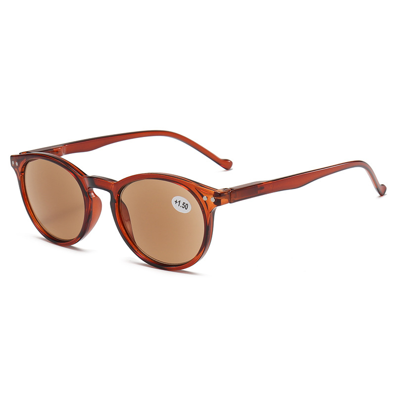 Lasīšanas brilles ar apaļu rāmi (AC lēcām; pret UV, pret zilā gaisma, pret radiāciju, asfēriskas lēcas; rāmis no PC)