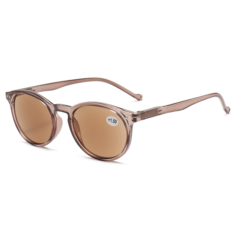 Lasīšanas brilles ar apaļu rāmi (AC lēcām; pret UV, pret zilā gaisma, pret radiāciju, asfēriskas lēcas; rāmis no PC)