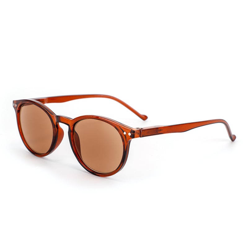 Lasīšanas brilles ar apaļu rāmi (AC lēcām; pret UV, pret zilā gaisma, pret radiāciju, asfēriskas lēcas; rāmis no PC)