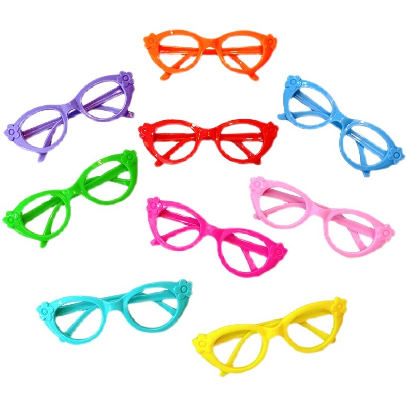 10-частен комплект детски рамки за очила без лещи, пълна рамка от смола, UV380 защита.
