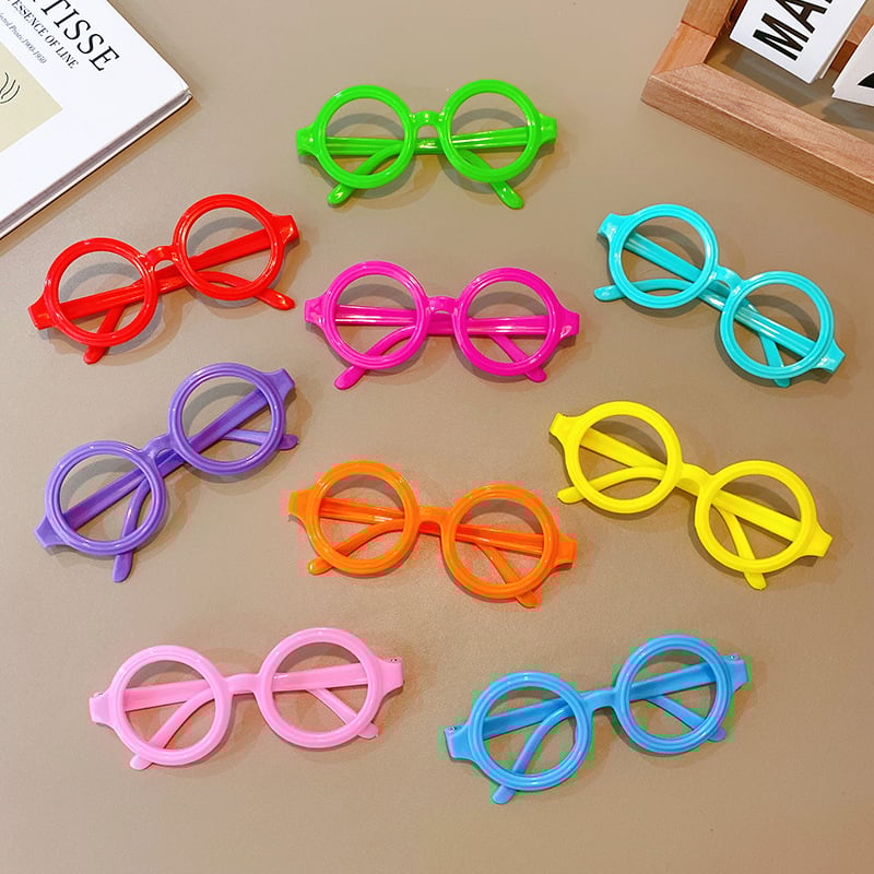 10-частен комплект детски рамки за очила без лещи, пълна рамка от смола, UV380 защита.