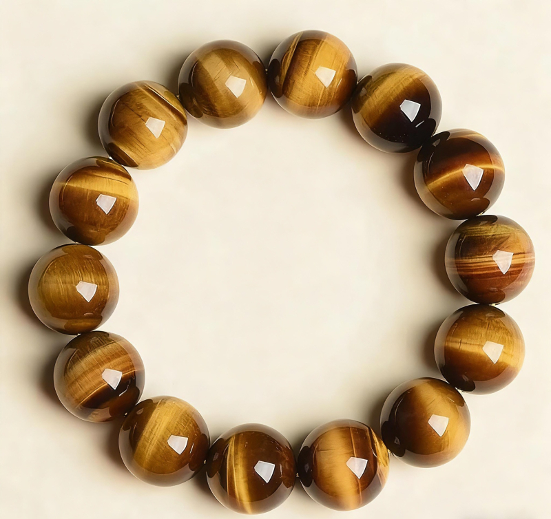 Narukvica od tigrovog oka, etnički unisex, geometrijski gravirani, Pixiu Buddha perle, set od 13 perli