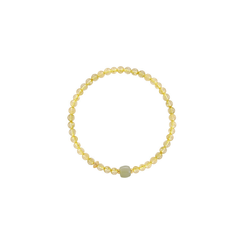 Ženski narukvica s kristalima Golden Hair Crystal – geometrijski oblik, lagani luksuz, niz od perlica