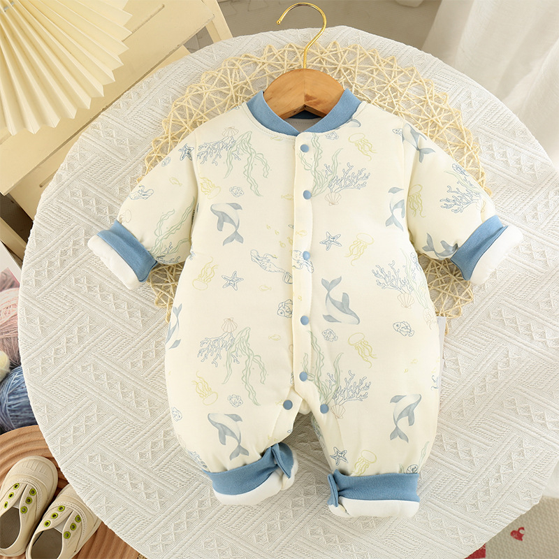 Overal de bebeluți din bumbac, mâneci lungi, unisex, stil coreean, 100% bumbac, pentru primăvară și toamnă