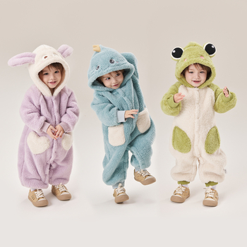 Zīdaiņu polārfleksa kombinezons ar kapuci, garām piedurknēm, unisex, ziemai un rudens sezonai (polārfleks; kapuce; garas piedurknes; unisex; ziemai/rudens)