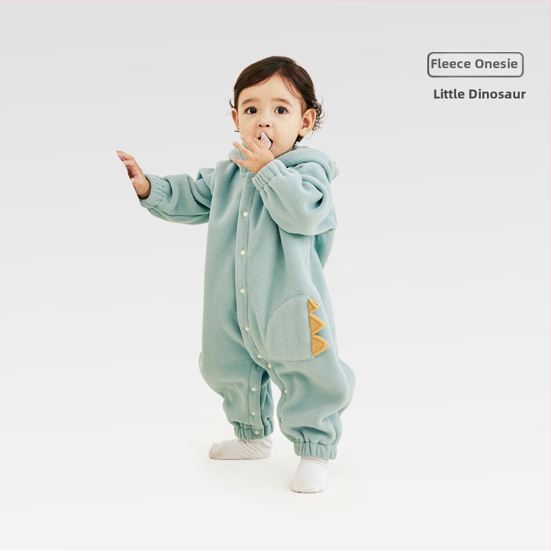 Zīdaiņu polārfleksa kombinezons ar kapuci, garām piedurknēm, unisex, ziemai un rudens sezonai (polārfleks; kapuce; garas piedurknes; unisex; ziemai/rudens)