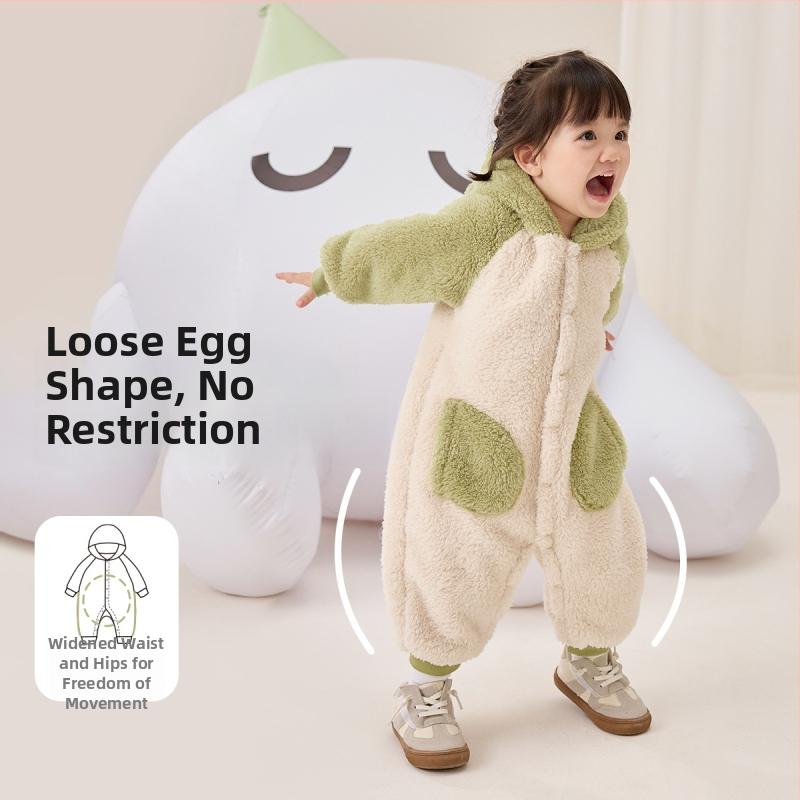 Zīdaiņu polārfleksa kombinezons ar kapuci, garām piedurknēm, unisex, ziemai un rudens sezonai (polārfleks; kapuce; garas piedurknes; unisex; ziemai/rudens)