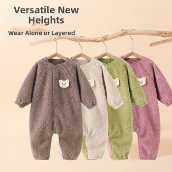 Bērnu kombinezonā ar lāča zīmējumu rudens–ziemas sezonai, zīdaiņiem, 100% poliesteris