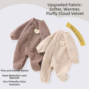 Bērnu kombinezonā ar lāča zīmējumu rudens–ziemas sezonai, zīdaiņiem, 100% poliesteris