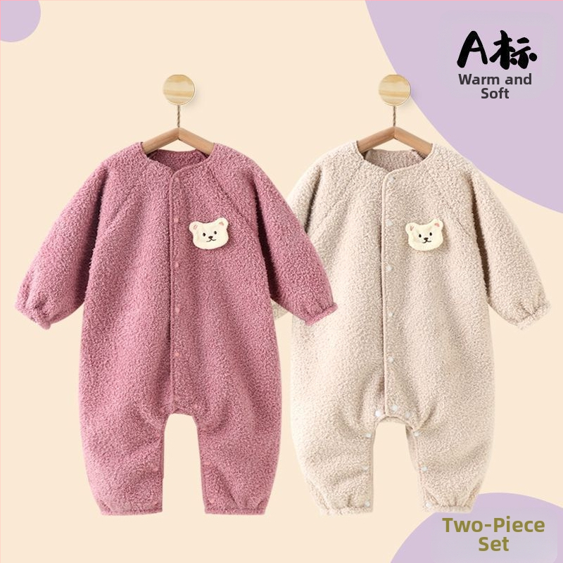 Bērnu kombinezonā ar lāča zīmējumu rudens–ziemas sezonai, zīdaiņiem, 100% poliesteris