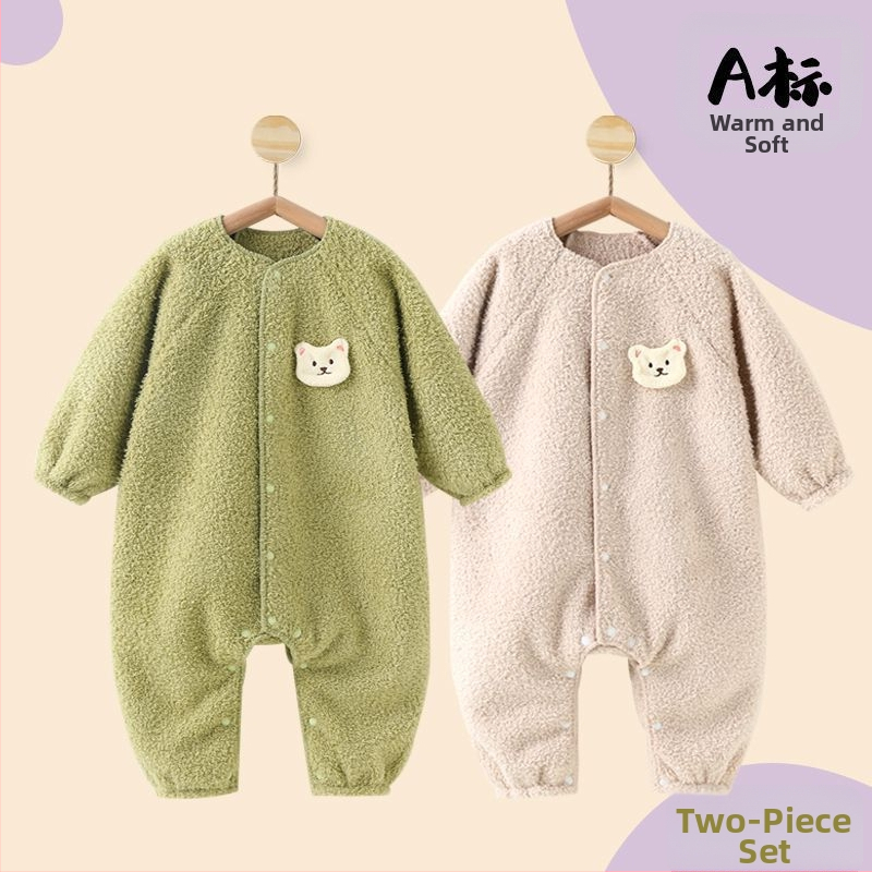 Bērnu kombinezonā ar lāča zīmējumu rudens–ziemas sezonai, zīdaiņiem, 100% poliesteris