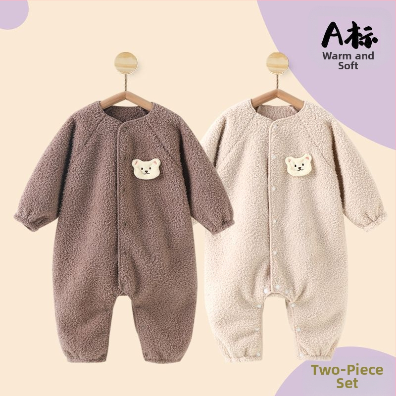 Bērnu kombinezonā ar lāča zīmējumu rudens–ziemas sezonai, zīdaiņiem, 100% poliesteris