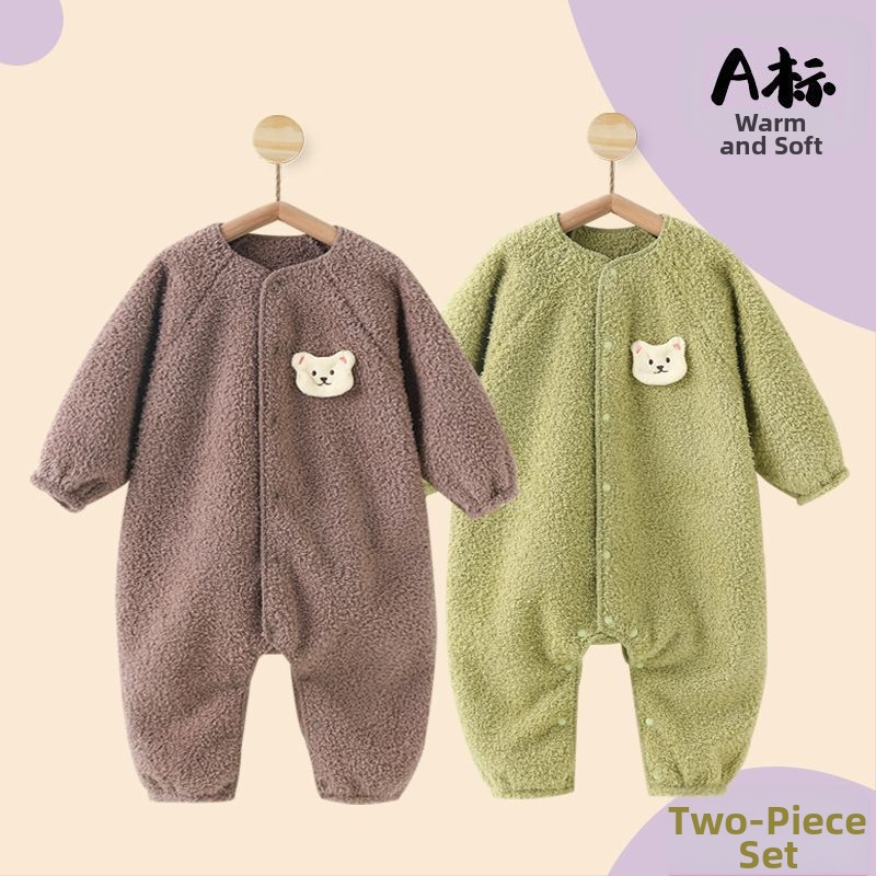 Bērnu kombinezonā ar lāča zīmējumu rudens–ziemas sezonai, zīdaiņiem, 100% poliesteris