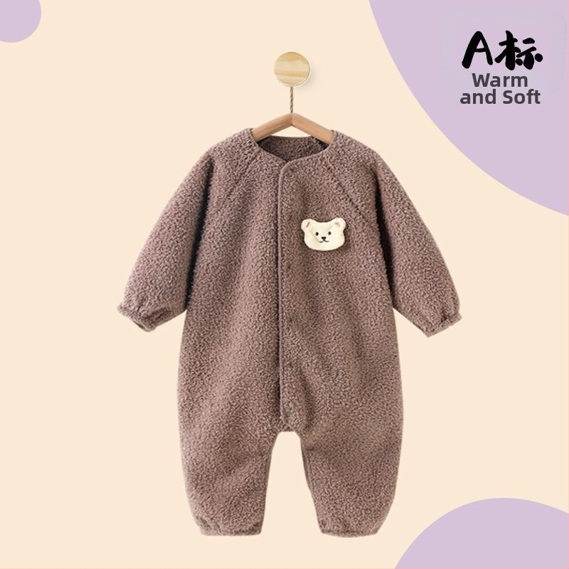 Bērnu kombinezonā ar lāča zīmējumu rudens–ziemas sezonai, zīdaiņiem, 100% poliesteris