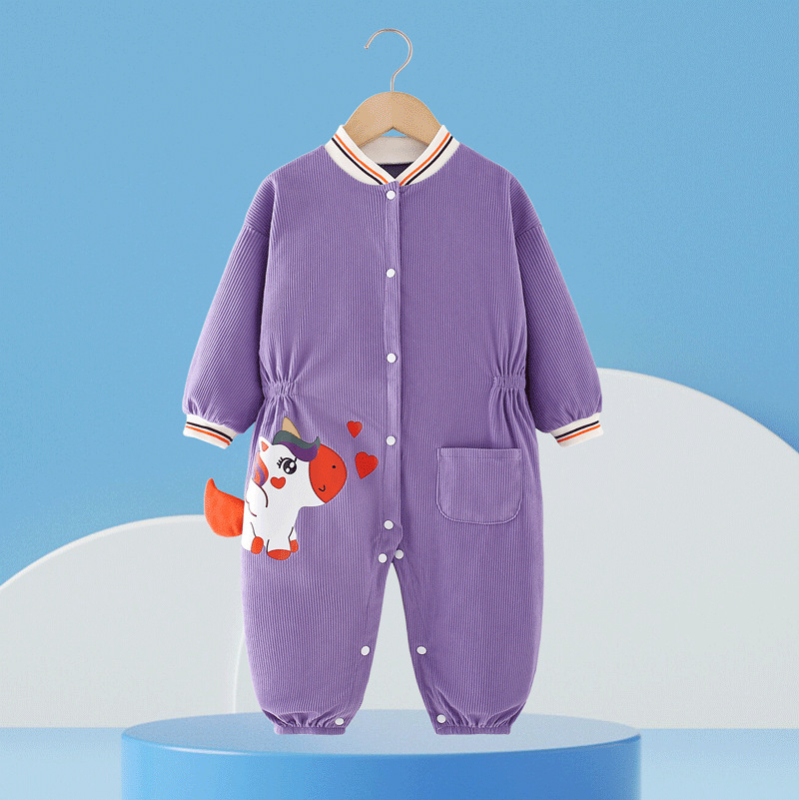 Bērnu vienas daļas rompers, poliesters, garas piedurknes, vecuma grupa 1–3 gadi, ziema pavasaris rudens