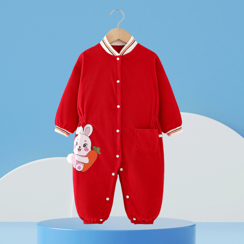 Bērnu vienas daļas rompers, poliesters, garas piedurknes, vecuma grupa 1–3 gadi, ziema pavasaris rudens