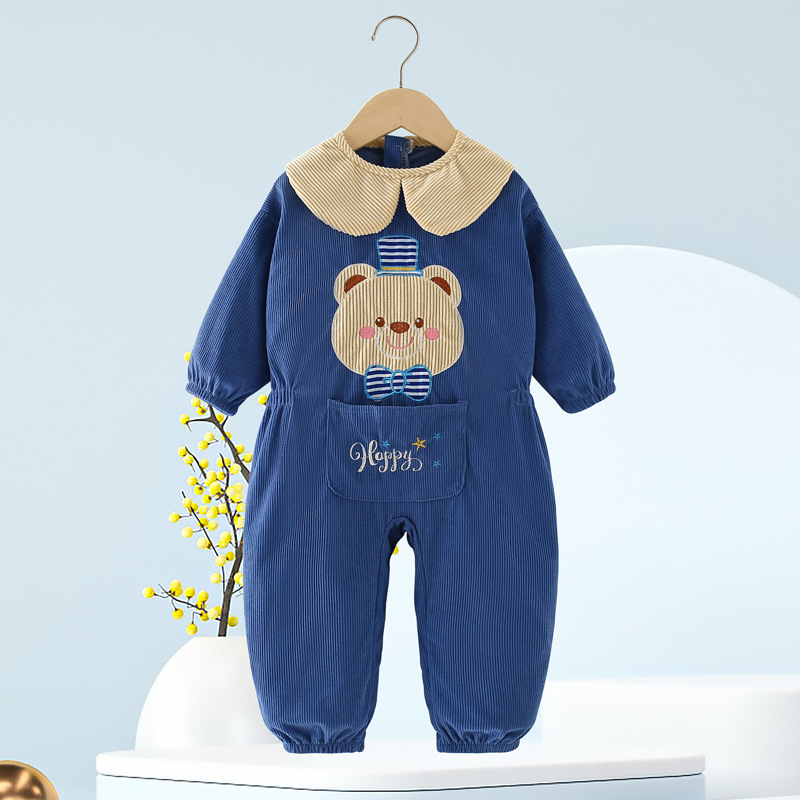 Bērnu vienas daļas rompers, poliesters, garas piedurknes, vecuma grupa 1–3 gadi, ziema pavasaris rudens