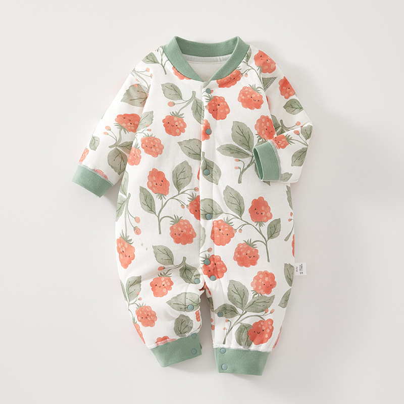 Bērnu kombinezonā ar kokvilnas pildījumu, garas piedurknes, vecums 1–3 gadi, pavasaris-rudens-zima, pogu aizdare