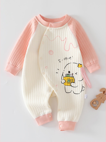 Bērnu pildīta kombinezons 0–12 mēneši, universāls, garas piedurknes, 100% kokvilna, bieza auduma, priekšā diagonālais aizvērums