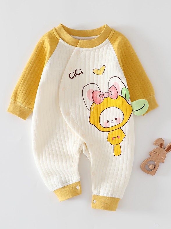 Bērnu pildīta kombinezons 0–12 mēneši, universāls, garas piedurknes, 100% kokvilna, bieza auduma, priekšā diagonālais aizvērums