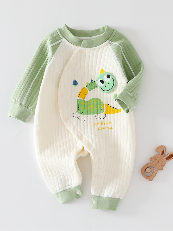 Bērnu pildīta kombinezons 0–12 mēneši, universāls, garas piedurknes, 100% kokvilna, bieza auduma, priekšā diagonālais aizvērums