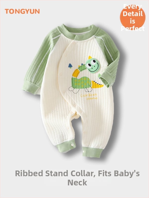 Bērnu pildīta kombinezons 0–12 mēneši, universāls, garas piedurknes, 100% kokvilna, bieza auduma, priekšā diagonālais aizvērums