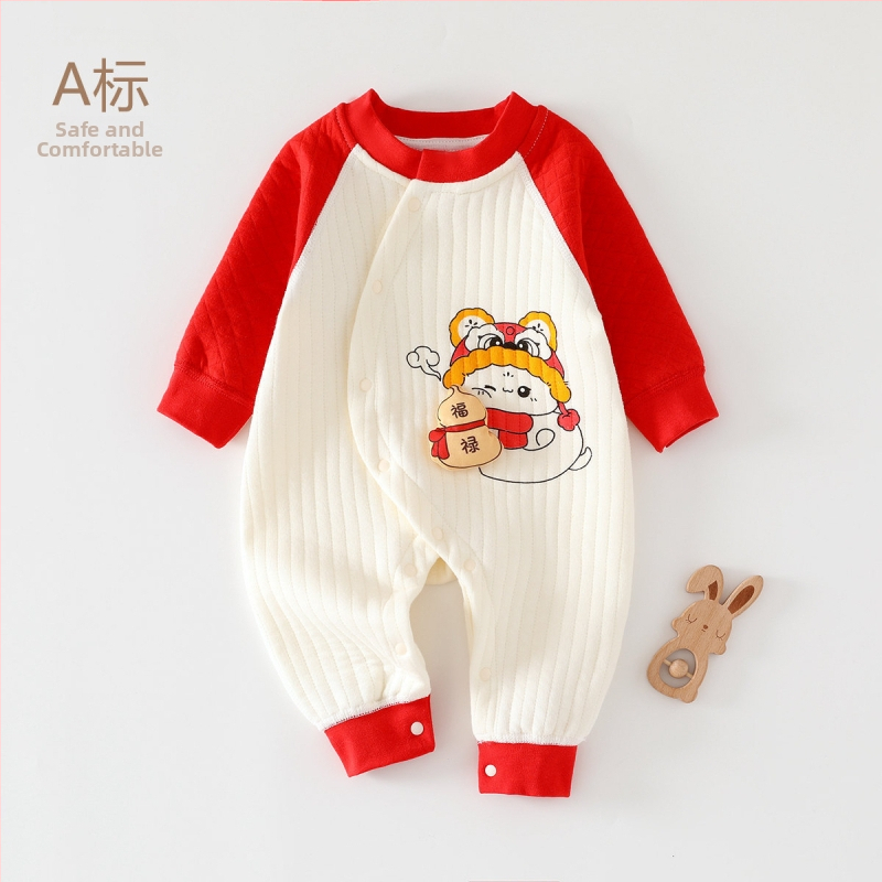 Bērnu pildīta kombinezons 0–12 mēneši, universāls, garas piedurknes, 100% kokvilna, bieza auduma, priekšā diagonālais aizvērums