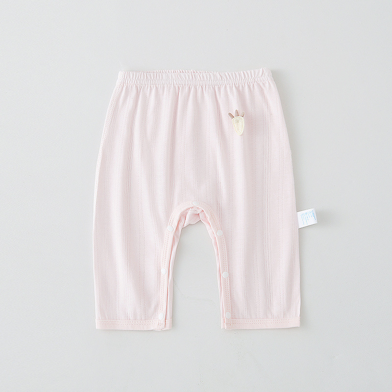Pantaloni pentru copii din bumbac 100%, închidere cu snaps, stil modern minimalist, talie medie