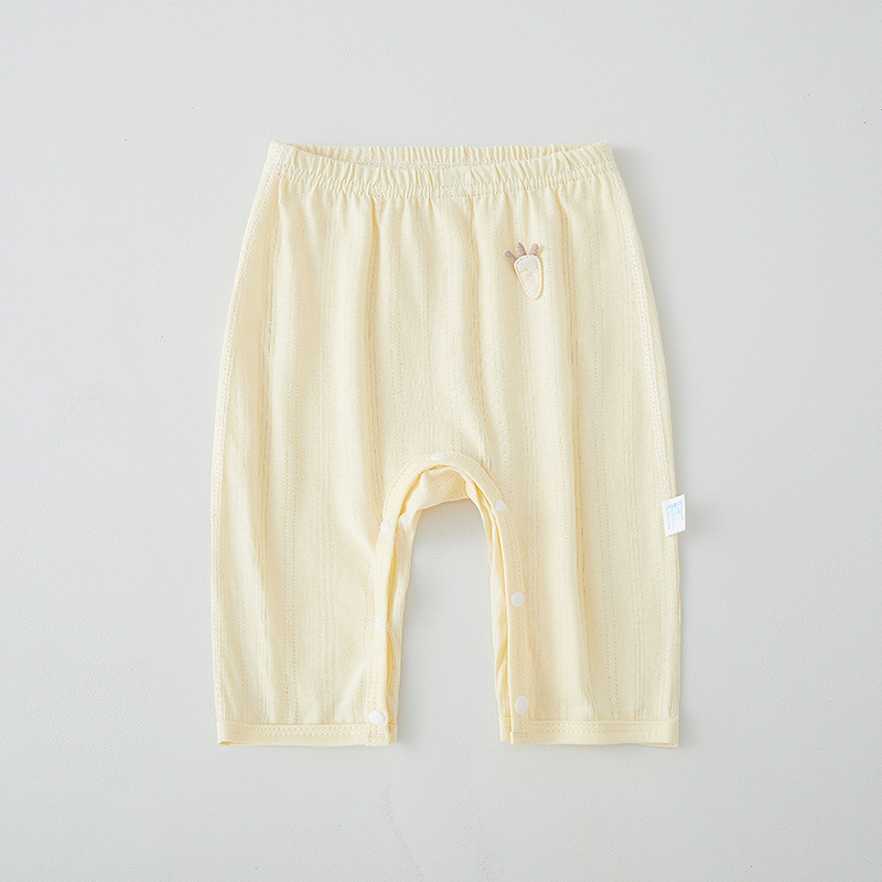 Pantaloni pentru copii din bumbac 100%, închidere cu snaps, stil modern minimalist, talie medie