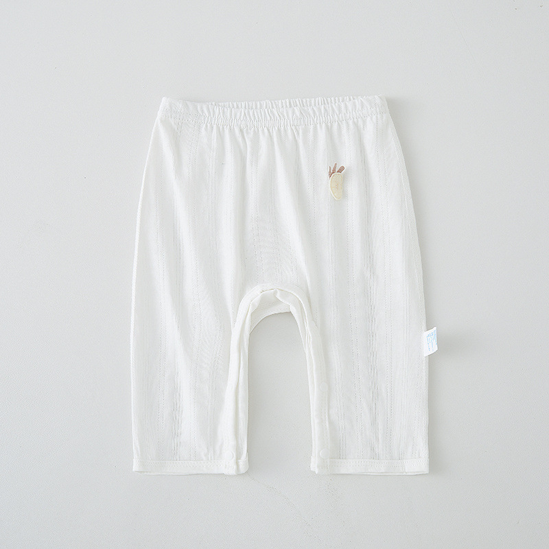 Pantaloni pentru copii din bumbac 100%, închidere cu snaps, stil modern minimalist, talie medie