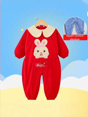 Bērnu rāpošanas kombinezonā ar snapkopām – garas piedurknes, corduroy audums un poliesteris, pavasaris‑rudens‑ziema, 3–8 gadu vecumam