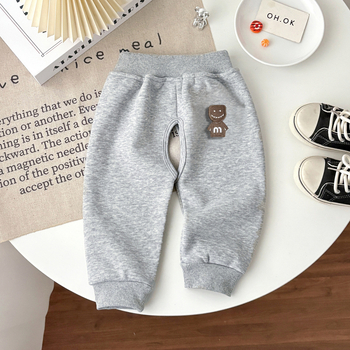 Pantaloni bebe cu crotie deschisă, fleece, tricot din bumbac, 1–3 ani, iarnă/toamnă/primăvară