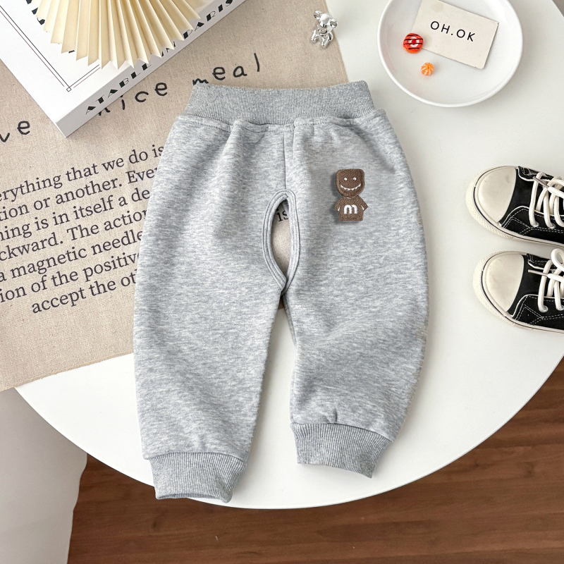 Pantaloni bebe cu crotie deschisă, fleece, tricot din bumbac, 1–3 ani, iarnă/toamnă/primăvară